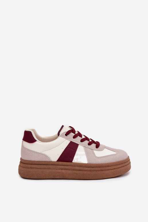 Zapatillas de mujer con plataforma en burdeos Dovina
