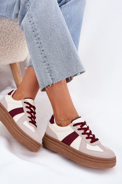 Zapatillas de mujer con plataforma en burdeos Dovina