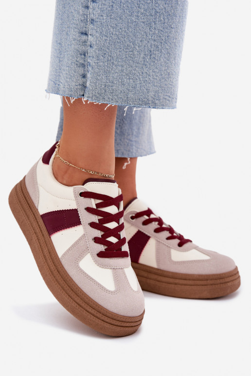 Zapatillas de mujer con plataforma en burdeos Dovina