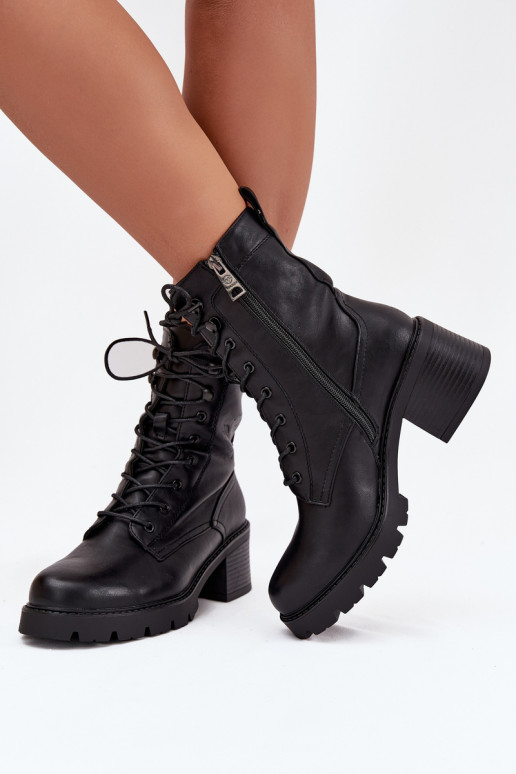 Botines de trabajo para mujer aislados en negro Vinceza 89136
