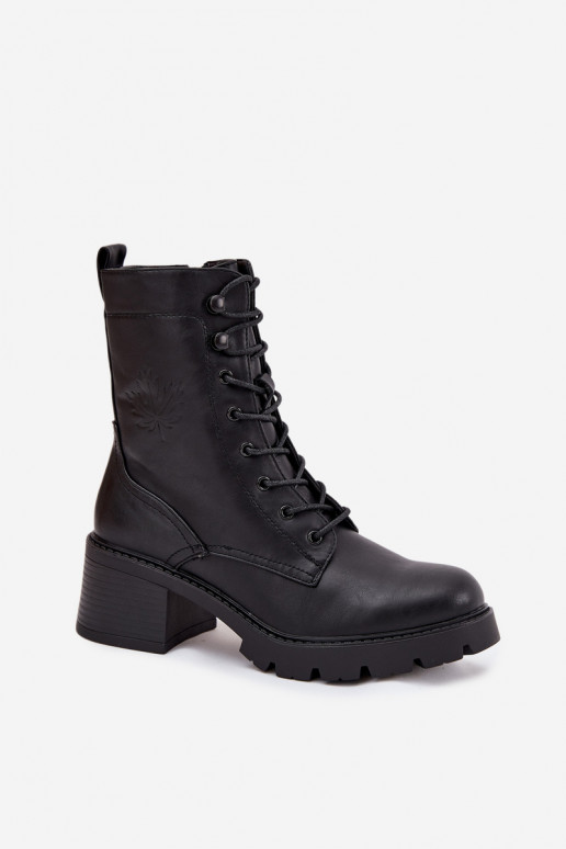 Botines de trabajo para mujer aislados en negro Vinceza 89136