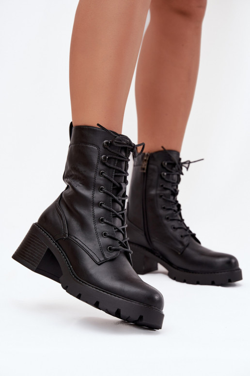 Botines de trabajo para mujer aislados en negro Vinceza 89136