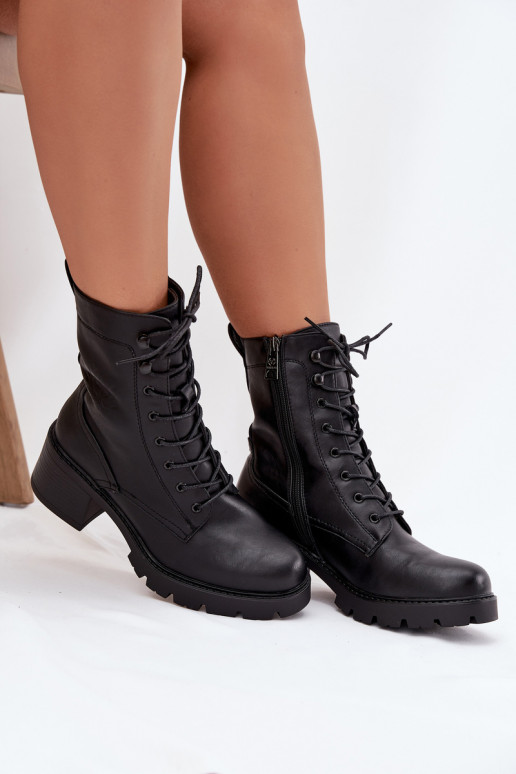 Botines de trabajo para mujer aislados en negro Vinceza 89136