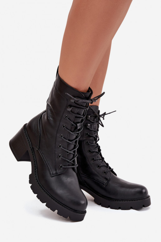 Botines de trabajo para mujer aislados en negro Vinceza 89136