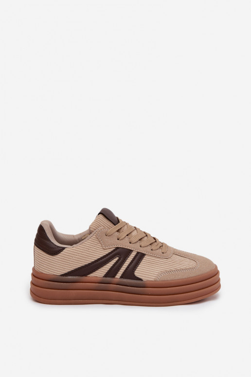 Zapatillas de terciopelo color arena con plataforma Corynelle