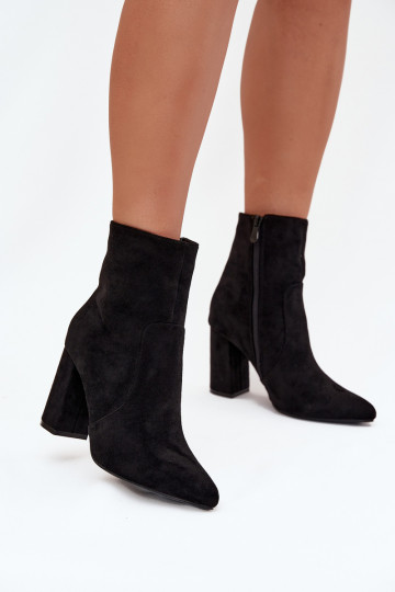 Botines de mujer cálidos de ante sintético, negros Pralina 2