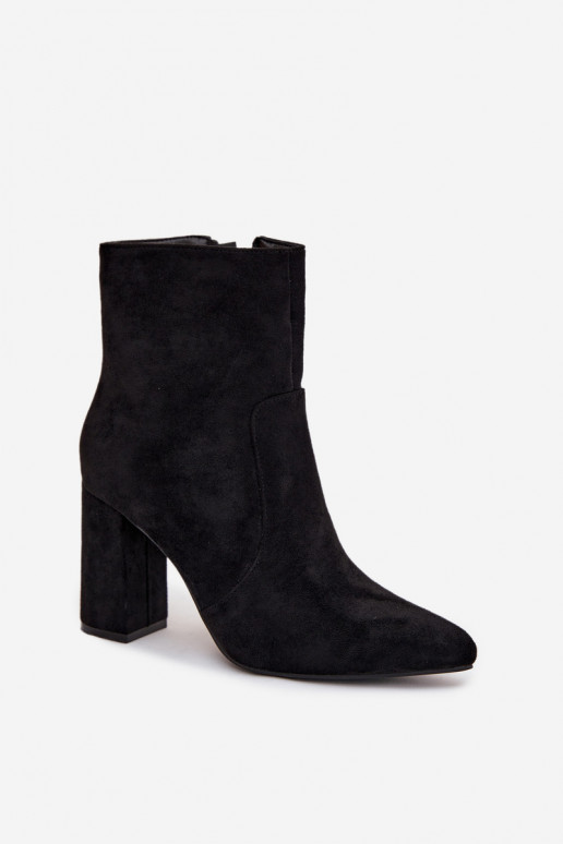 Botines de mujer cálidos de ante sintético, negros Pralina