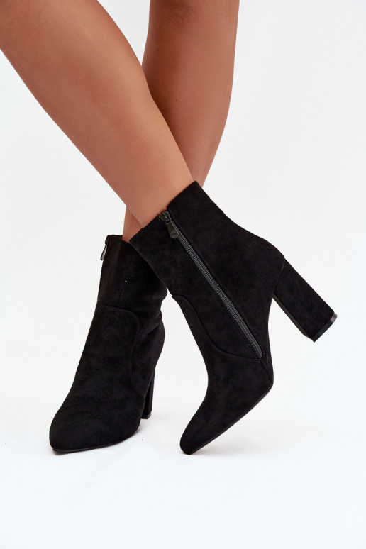 Botines de mujer cálidos de ante sintético, negros Pralina