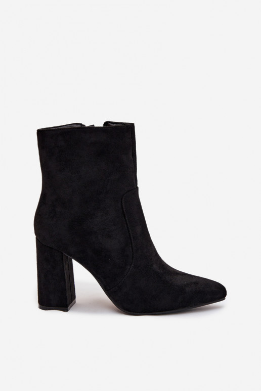 Botines de mujer cálidos de ante sintético, negros Pralina