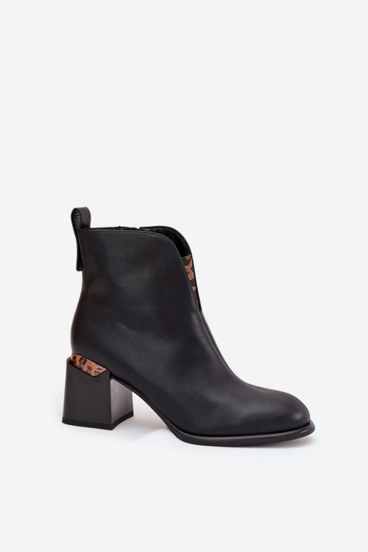 Botines de mujer de cuero negros Vinceza 66811
