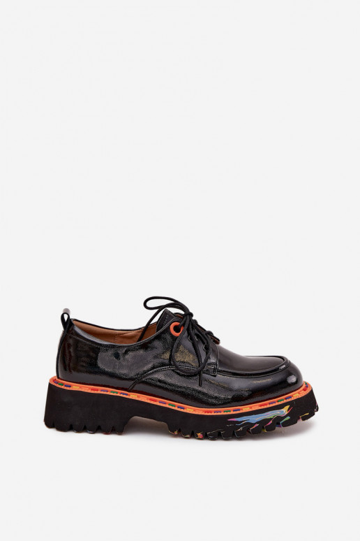 Zapatos de cuero negros con efecto charol Artiker 57C0176