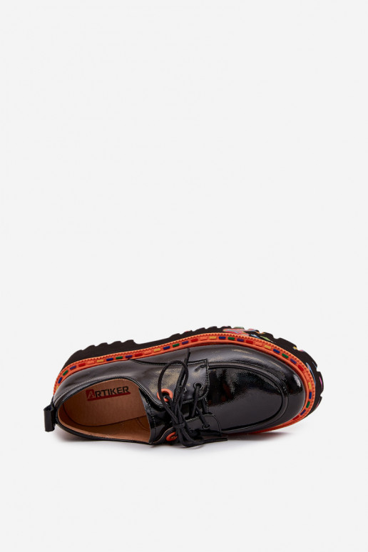 Zapatos de cuero negros con efecto charol Artiker 57C0176
