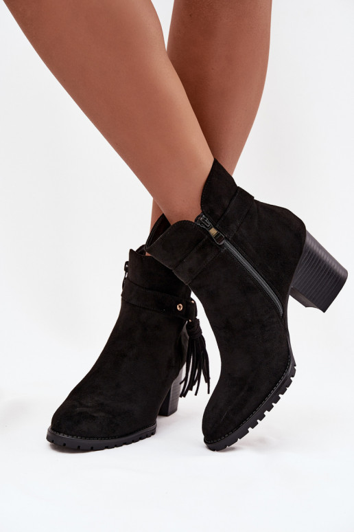 Botines negros de mujer con flecos Rosabella