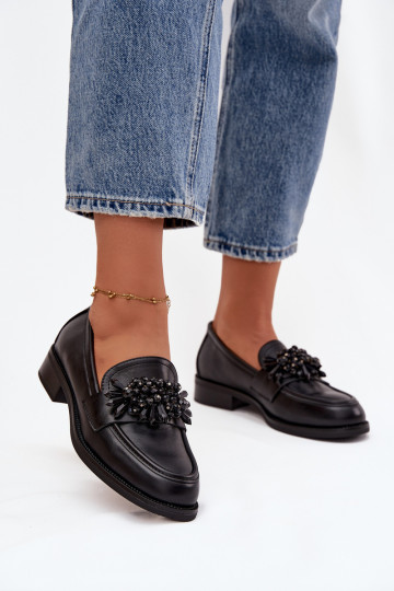 Mocasines negros para mujer con adornos Murelle 2