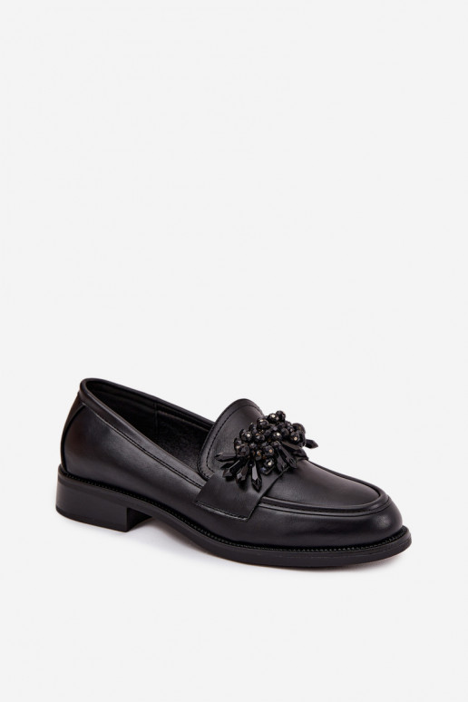 Mocasines negros para mujer con adornos Murelle