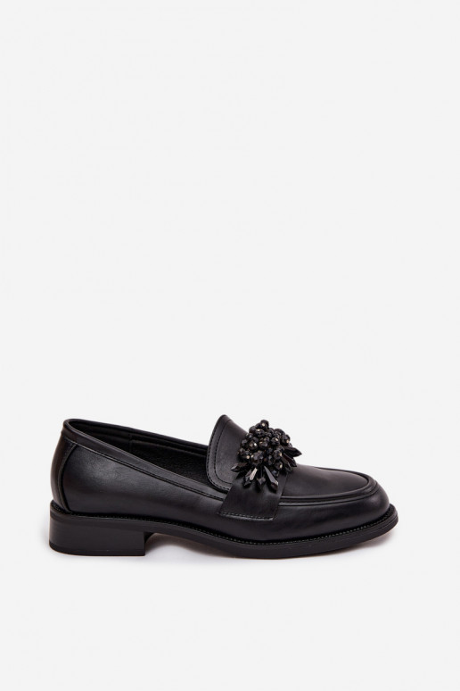 Mocasines negros para mujer con adornos Murelle