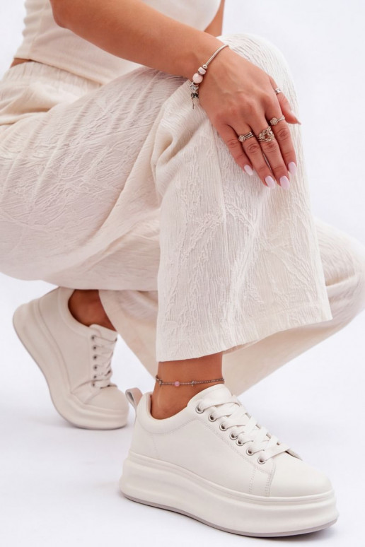 Zapatillas blancas para mujer con plataforma GOE SS2N4021