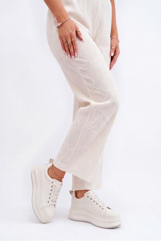 Zapatillas blancas para mujer con plataforma GOE SS2N4021