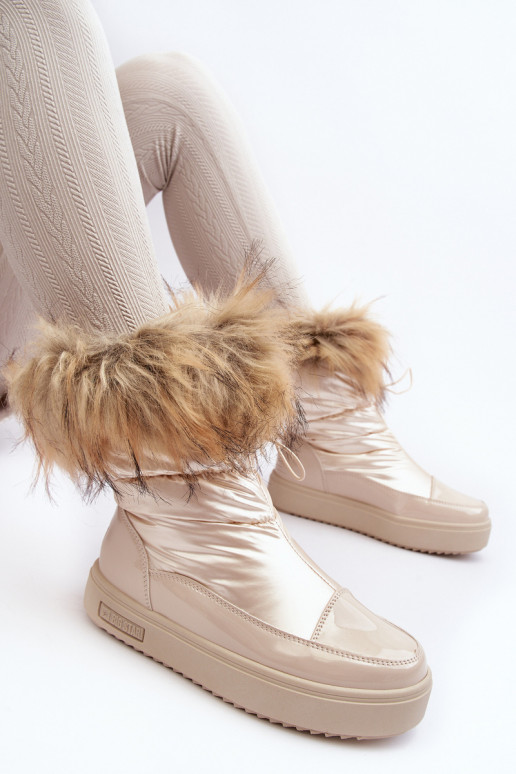 Botas de nieve para mujer con pelo en color arena Big Star MM274380