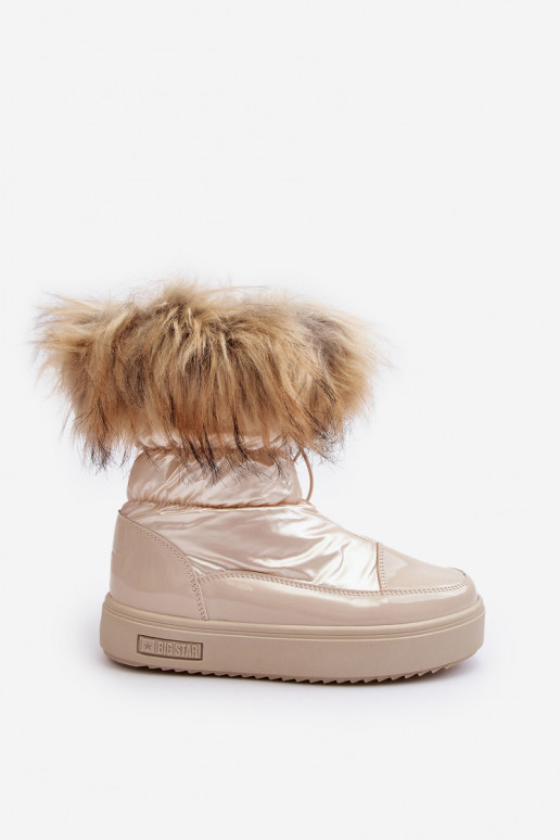 Botas de nieve para mujer con pelo en color arena Big Star MM274380