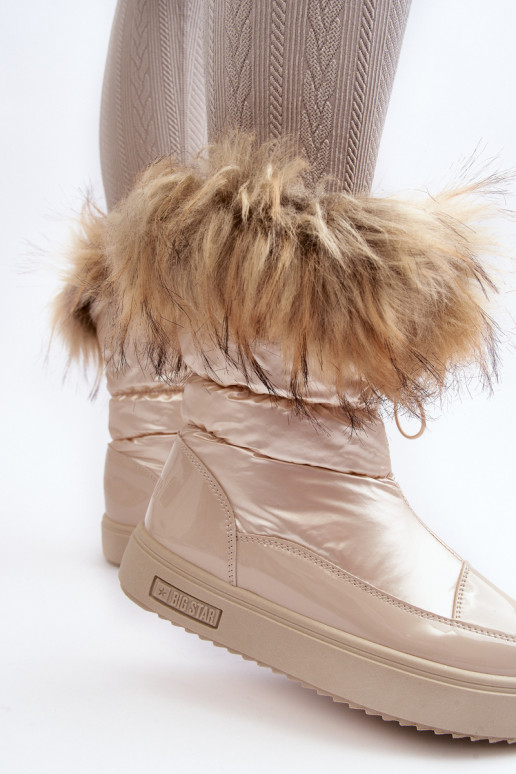 Botas de nieve para mujer con pelo en color arena Big Star MM274380