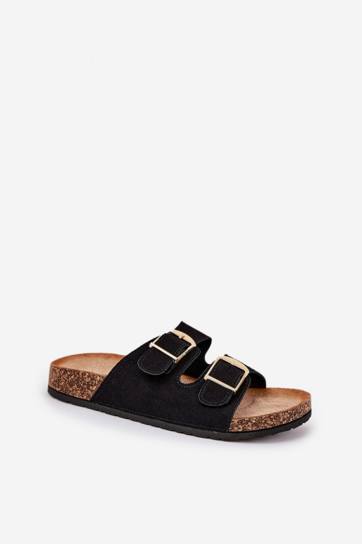 Zapatillas de mujer con plataforma dorada y hebillas negras Lisavionea