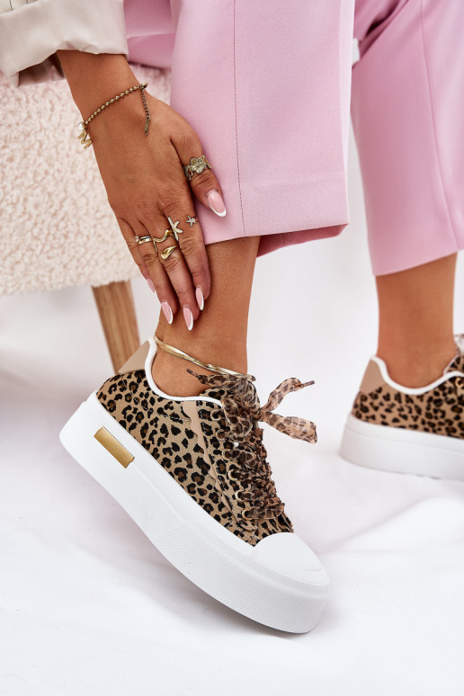 Zapatos informales con plataforma y cordones decorativos en negro y arena Zidora