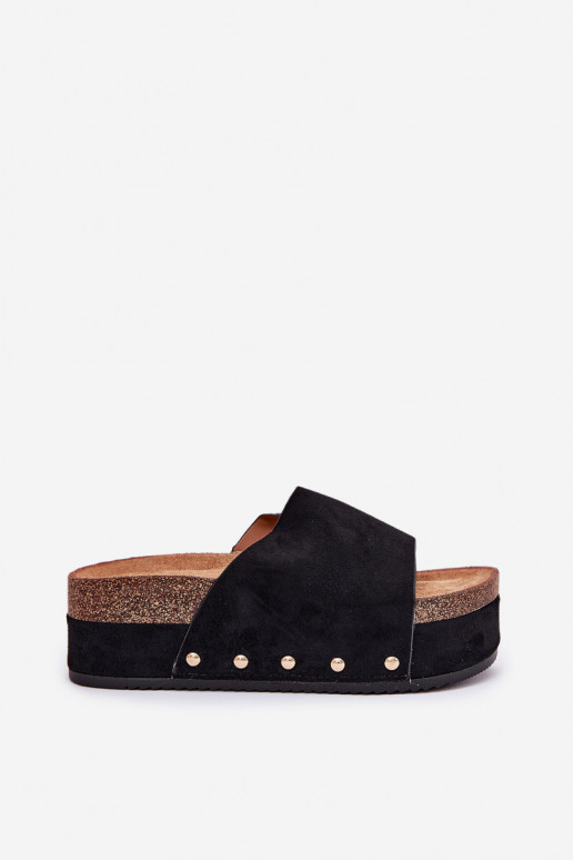 Zapatillas de mujer con plataforma en ante sintético en negro Vinnibe