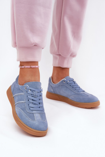 Zapatillas de mujer azules de ante Paliana