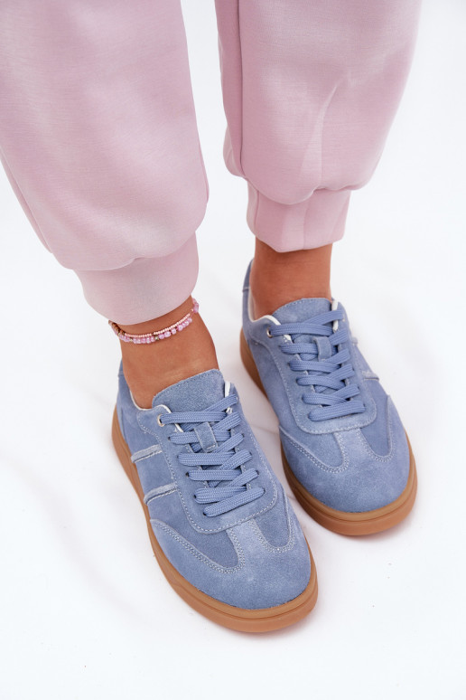 Zapatillas de mujer azules de ante Paliana