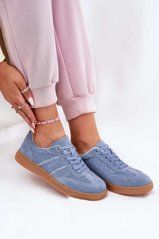 Zapatillas de mujer azules de ante Paliana