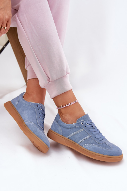 Zapatillas de mujer azules de ante Paliana