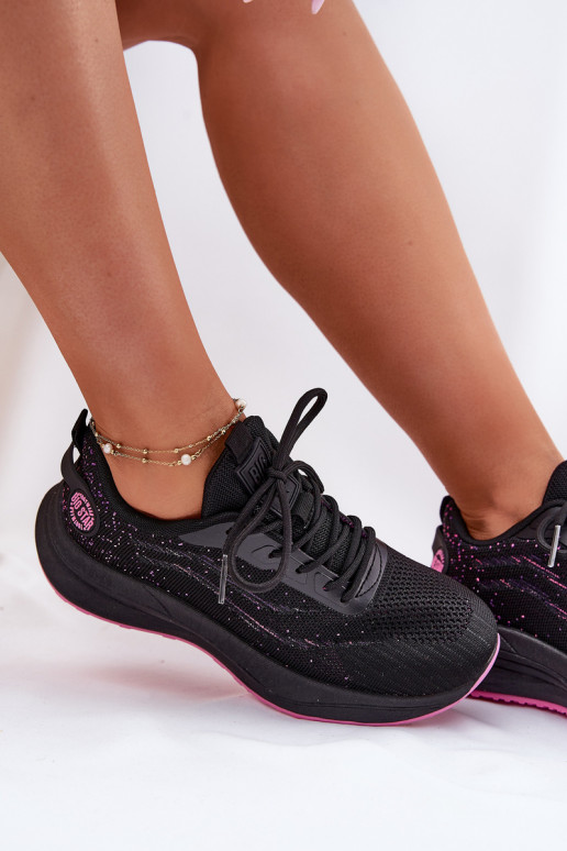 Zapatos deportivos de mujer negros con plataforma Big Star RR274523 HI-POLY SYSTEM