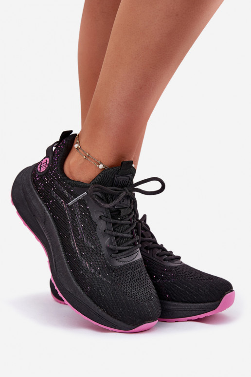 Zapatos deportivos de mujer negros con plataforma Big Star RR274523 HI-POLY SYSTEM