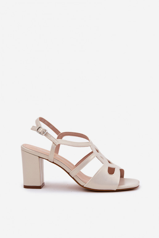 Sandalias de mujer de perlas con tacón alto Sergio Leone SK884