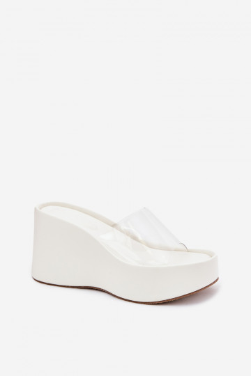 zapatillas de mujer con una plataformaTransparentnym Tirasem el color blanco Zolretia 2