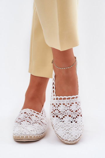 Espadrilles blancas para mujer de encaje Adelira 2