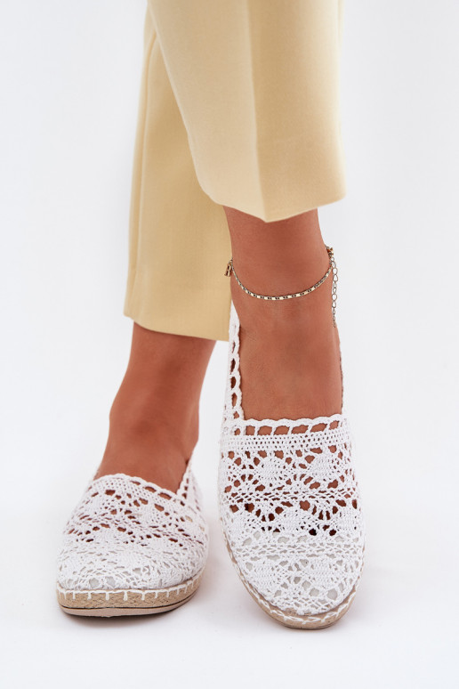 Espadrilles blancas para mujer de encaje Adelira