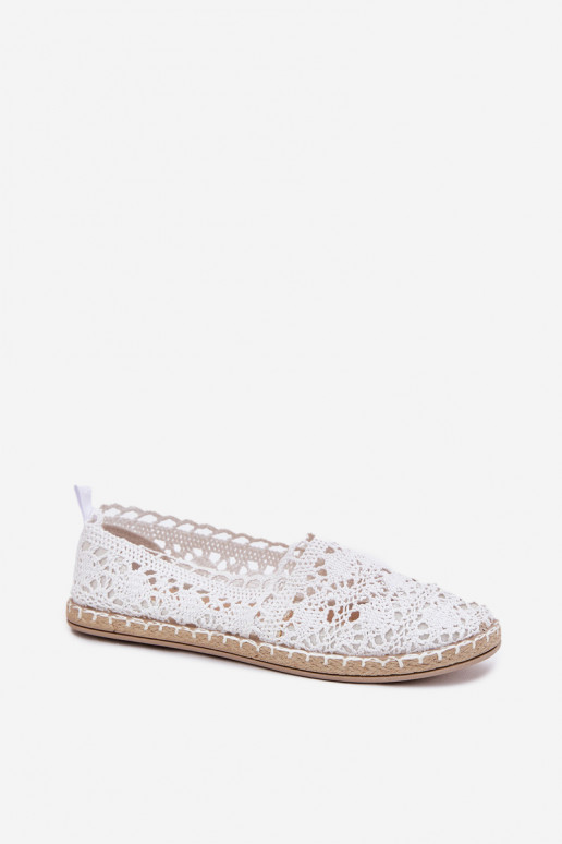 Espadrilles blancas para mujer de encaje Adelira