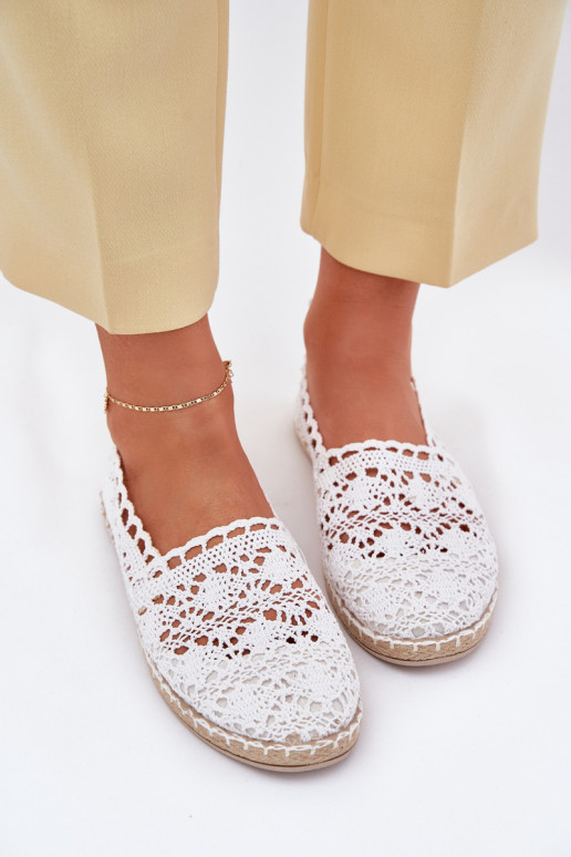 Espadrilles blancas para mujer de encaje Adelira