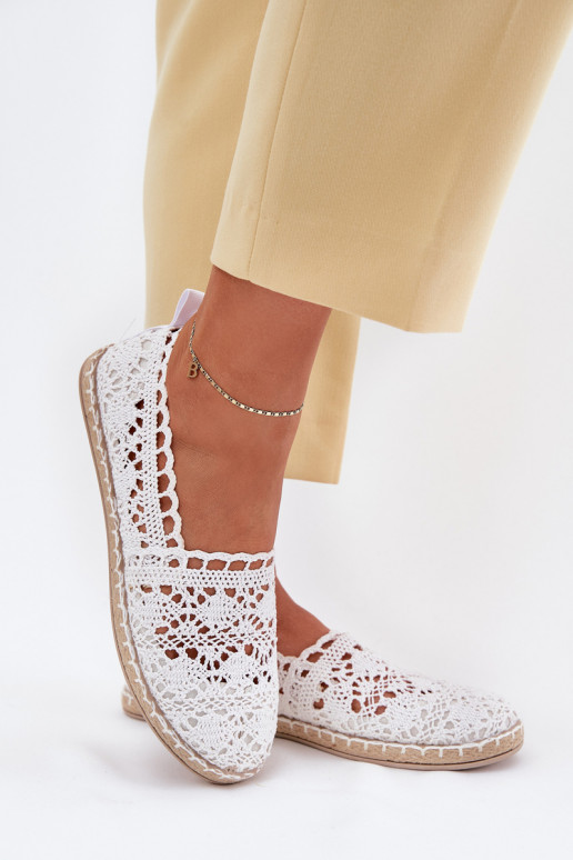 Espadrilles blancas para mujer de encaje Adelira