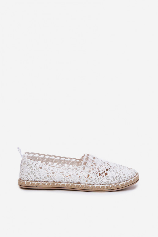 Espadrilles blancas para mujer de encaje Adelira
