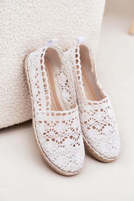 Espadrilles blancas para mujer de encaje Adelira