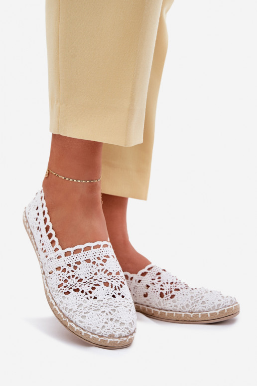Espadrilles blancas para mujer de encaje Adelira