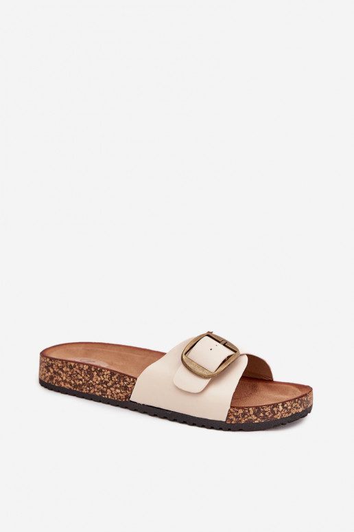 Zapatillas de plataforma para mujer con hebillas en color arena Vianara