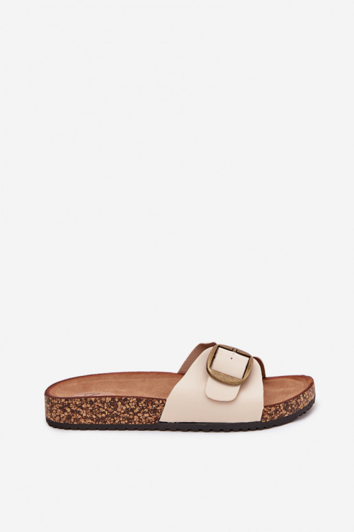 Zapatillas de plataforma para mujer con hebillas en color arena Vianara