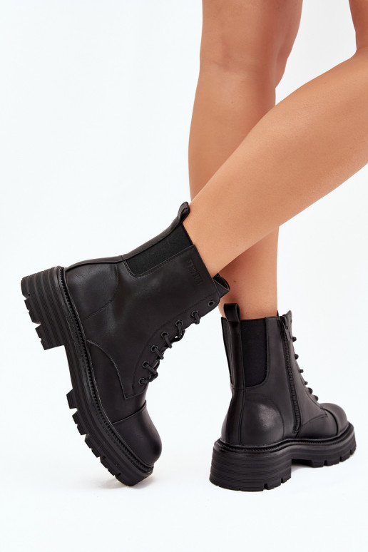 Botines de trabajo aislantes para mujer Big Star OO274140 en negro