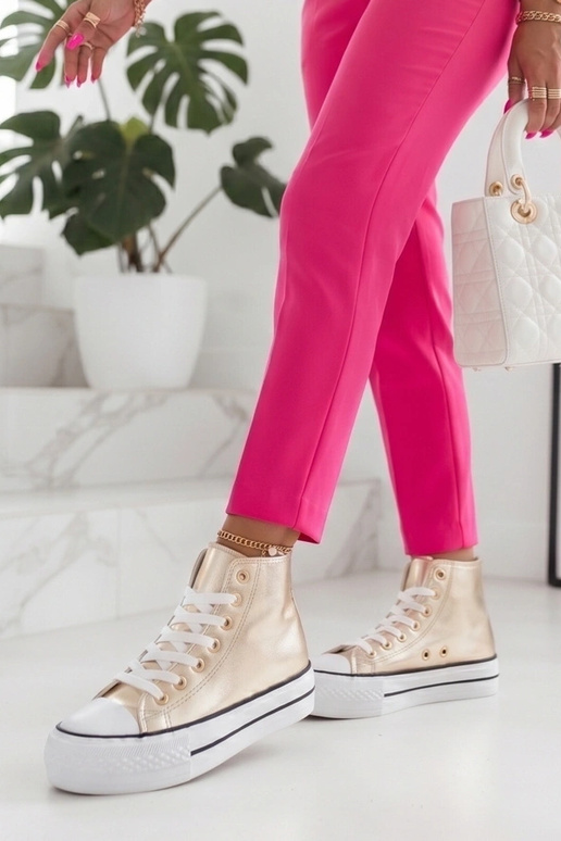 Zapatillas metálicas doradas por encima del tobillo Piper