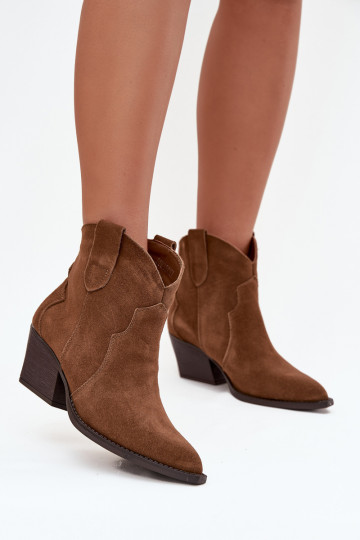 Botines de mujer estilo cowboy en ante sintético marrón Beretta 2