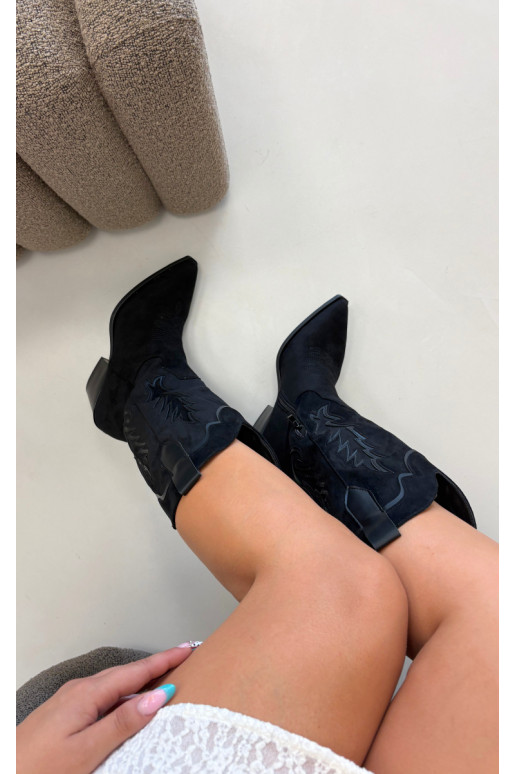 Botas altas de estilo cowboy en negro Betina